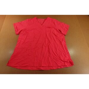 Mandala Womens Maternity 2XL Hot Pink Short Sleeve V Neck 1 Pocket Scrub Top NWT